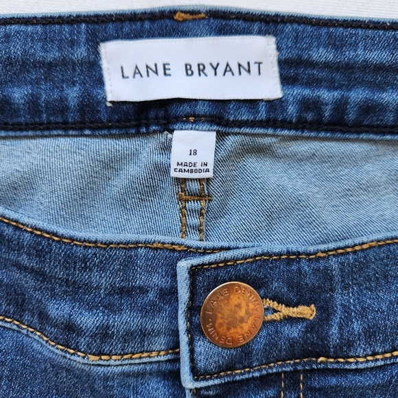 Lane Bryant Jeans Mid Rise Bootcut Blue Flex Magic Waistband Frayed Casual 18 - Picture 7 of 13